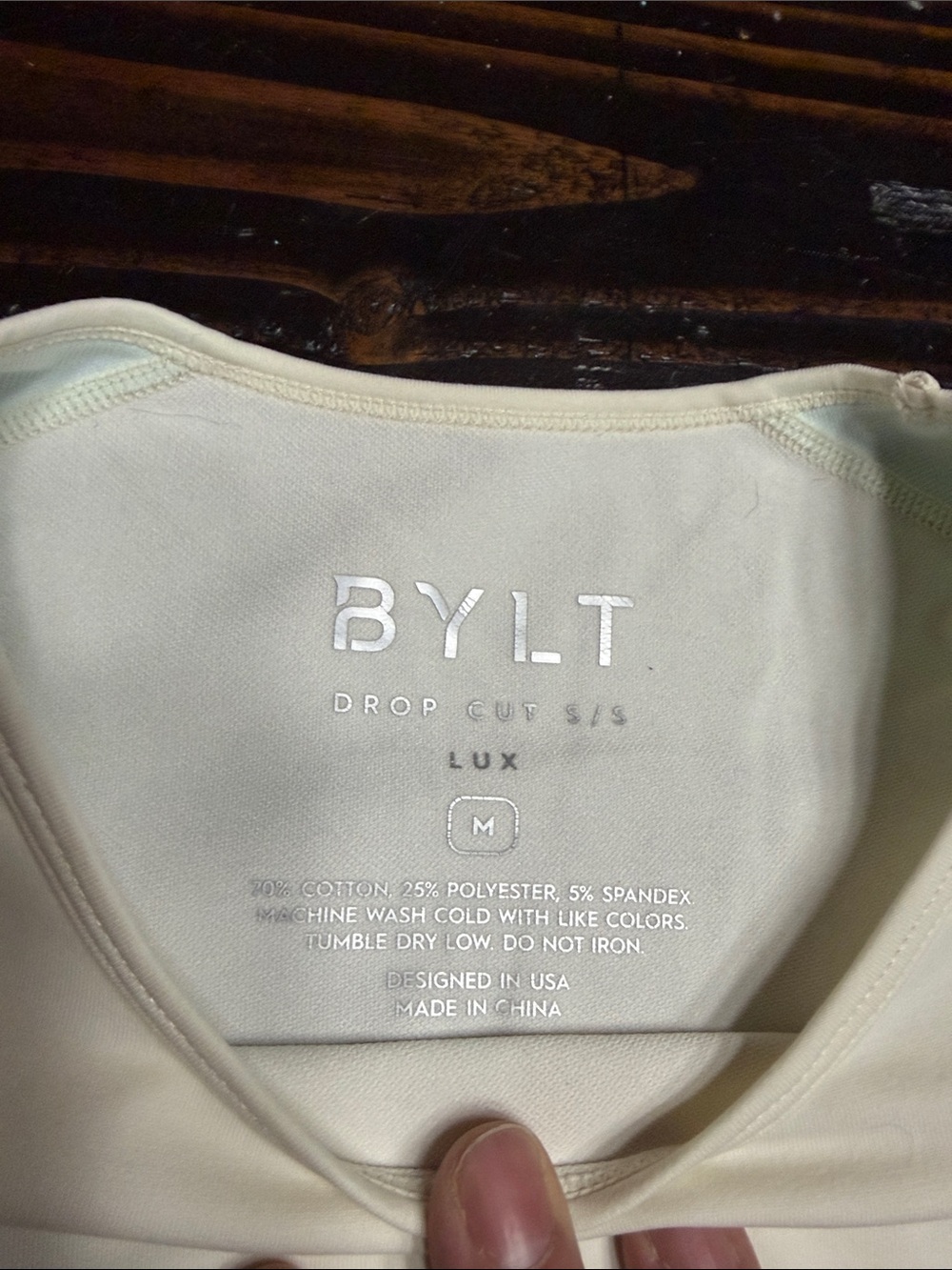 BYLT Basics Cream Drop Cut S/S Tee